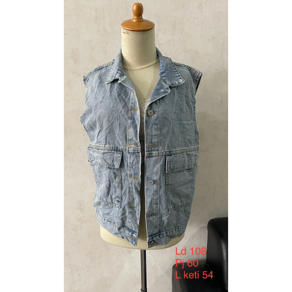 vest jeans vest denim rompi jeans rompi denim wanita rompi crop