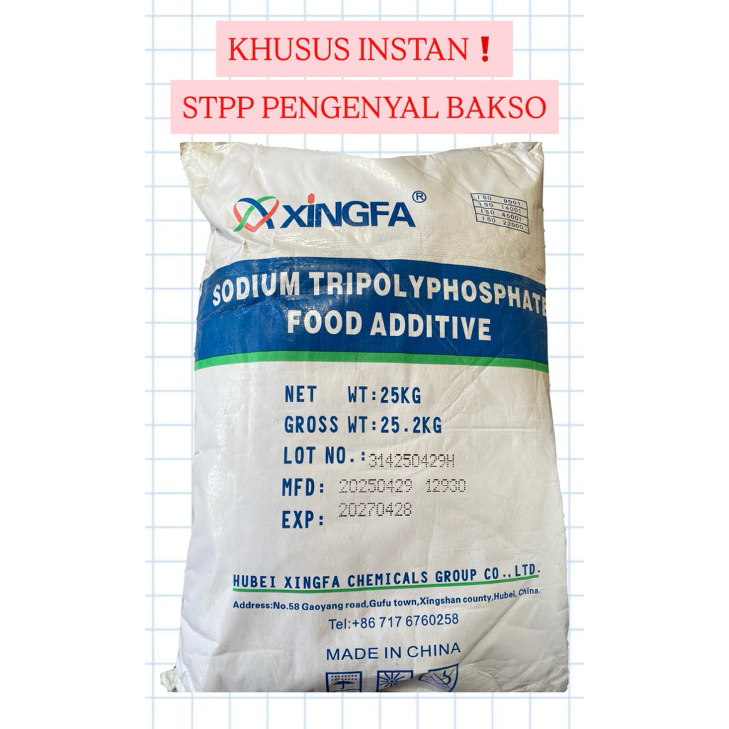 STPP Pengenyal Bakso KHUSUS INSTAN Ex. Hubei Xingfa / Pengenyal Bakso, sosis, nugget dan makanan lai