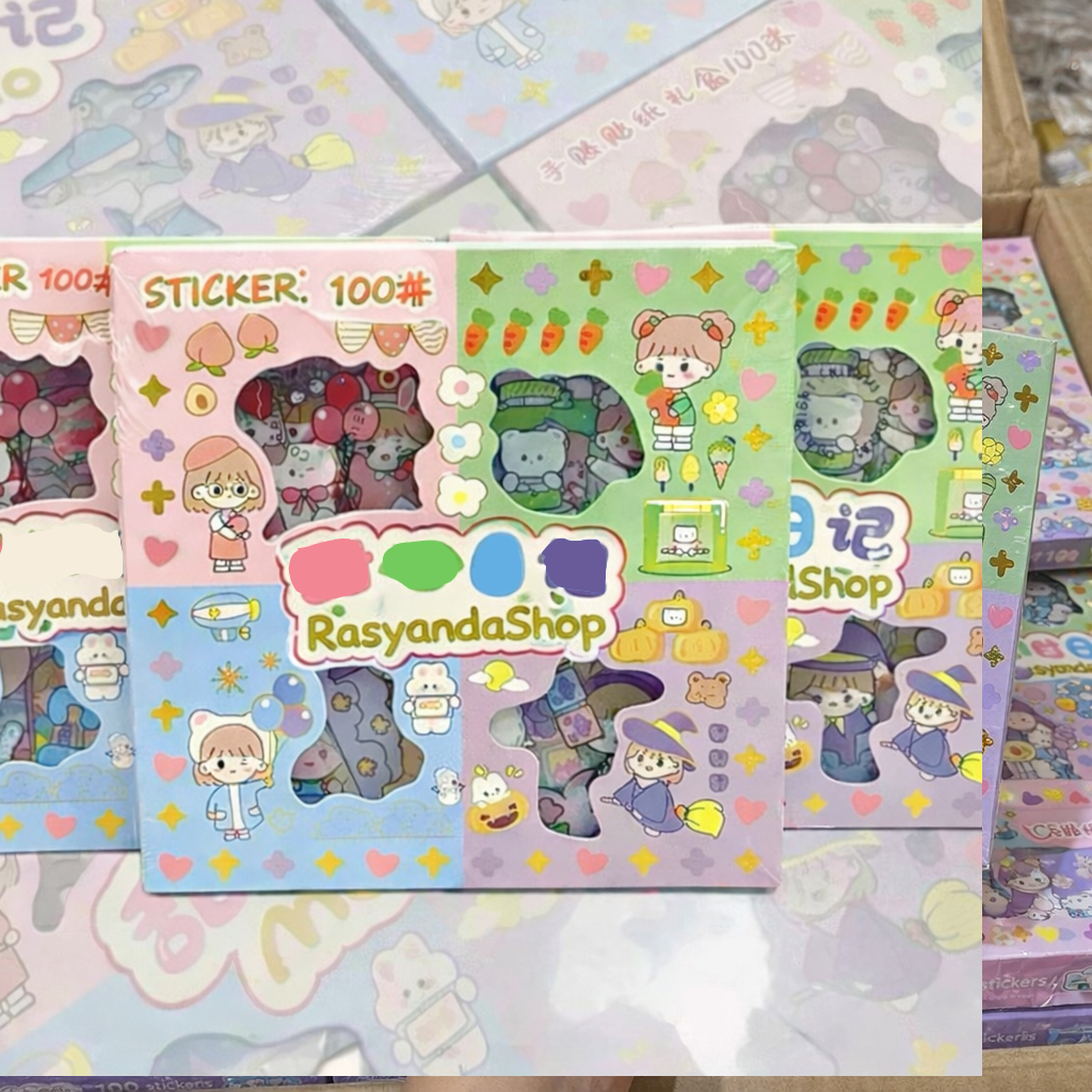 Sticker Momo Rainbow Pelangi Mix 4 warna  Original Isi 100 Pcs 1 Box