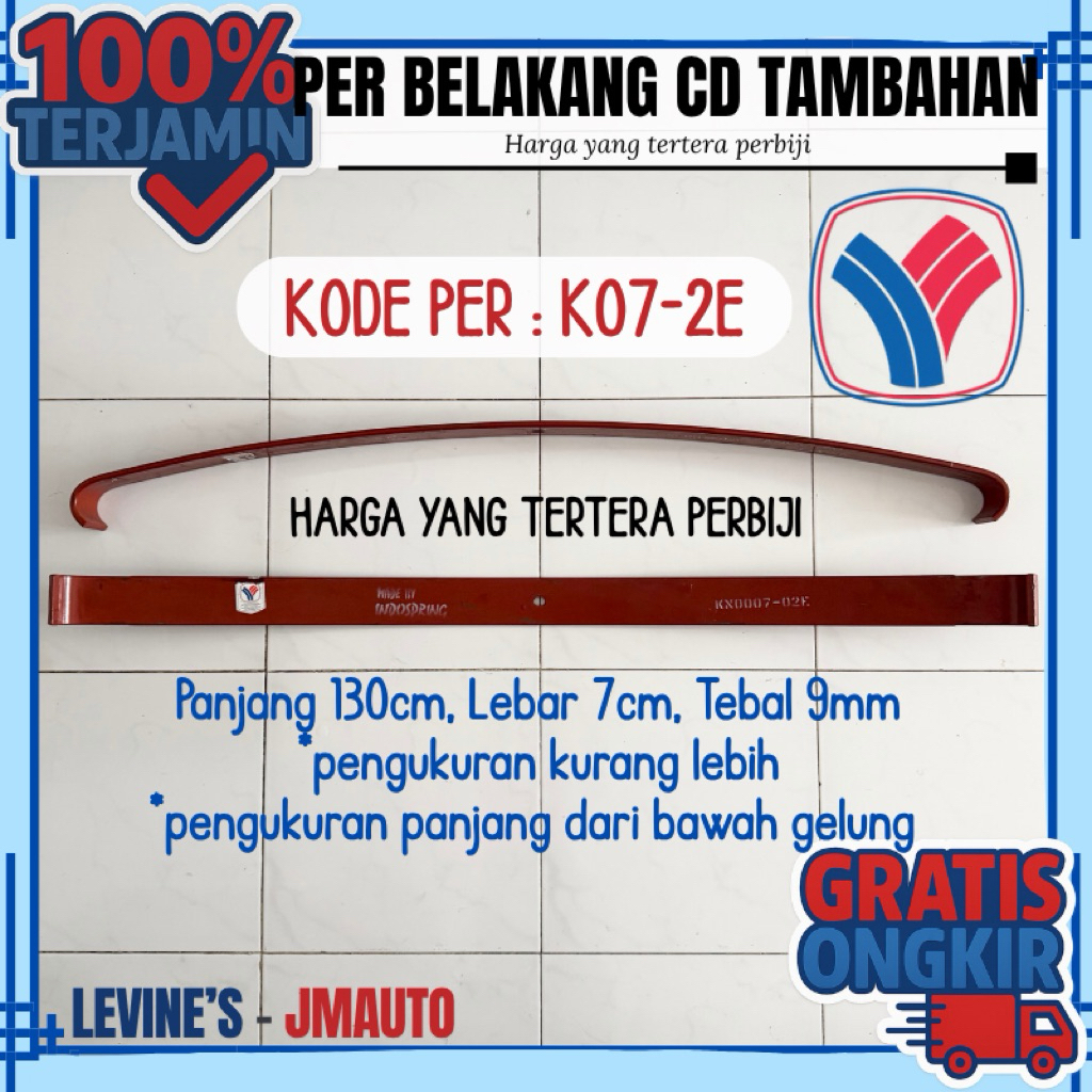 Per TAMBAHAN BELAKANG CANTER nomor 2 K07-2E Indospring / Per tambahan belakang semua coltdiesel / pe