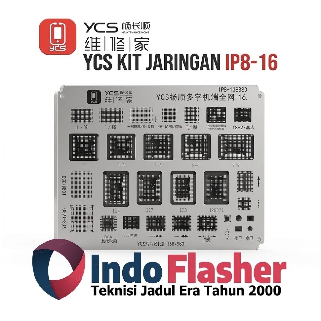 YCS Kit Jaringan IP8-16 - Plat BGA Rebalding IC