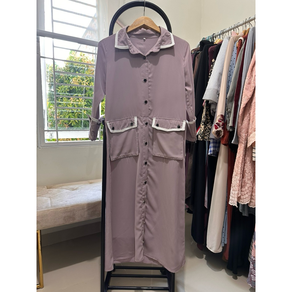 PL gamis anak Lilac/ dress anak 12th