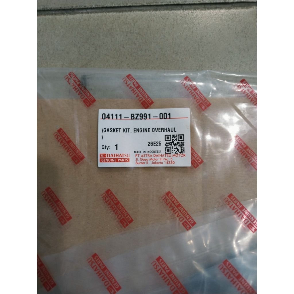 GASKET KIT, ENGINE OVERHAUL GRANDMAX 04111-BZ991-001 ORI