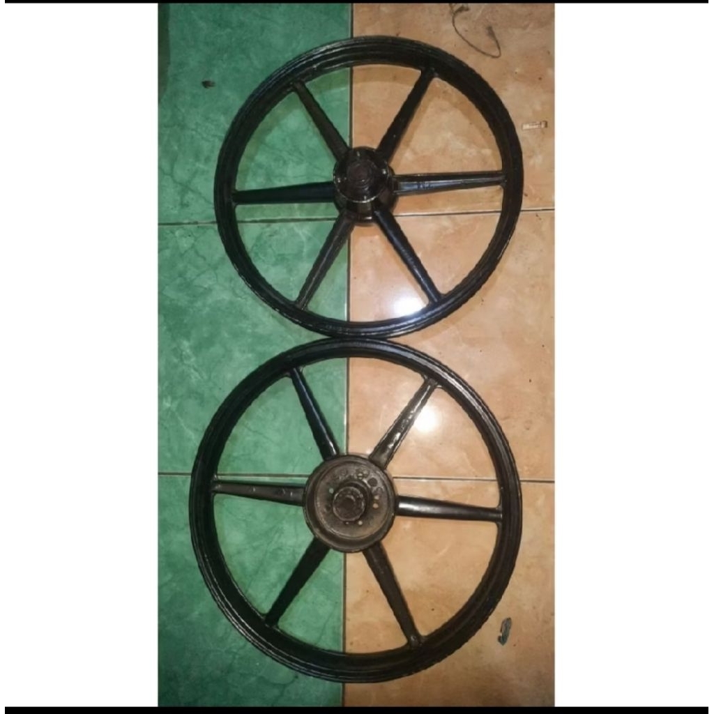 Velg depan belakang kawasaki kaze r palang 6 tromol