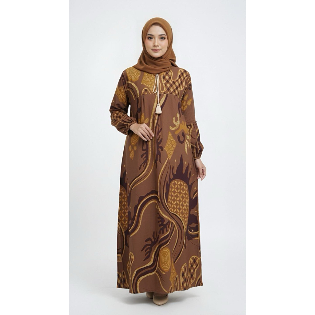 GAMIS PREMIUM LYODRA WARNA MOCCA || By Camelia Boutique 99