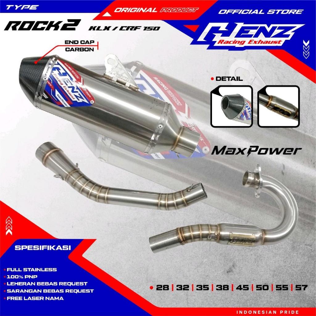 Kenalpot leher atas CRF ROCK-2 carbon stiker Henz racing exhaust