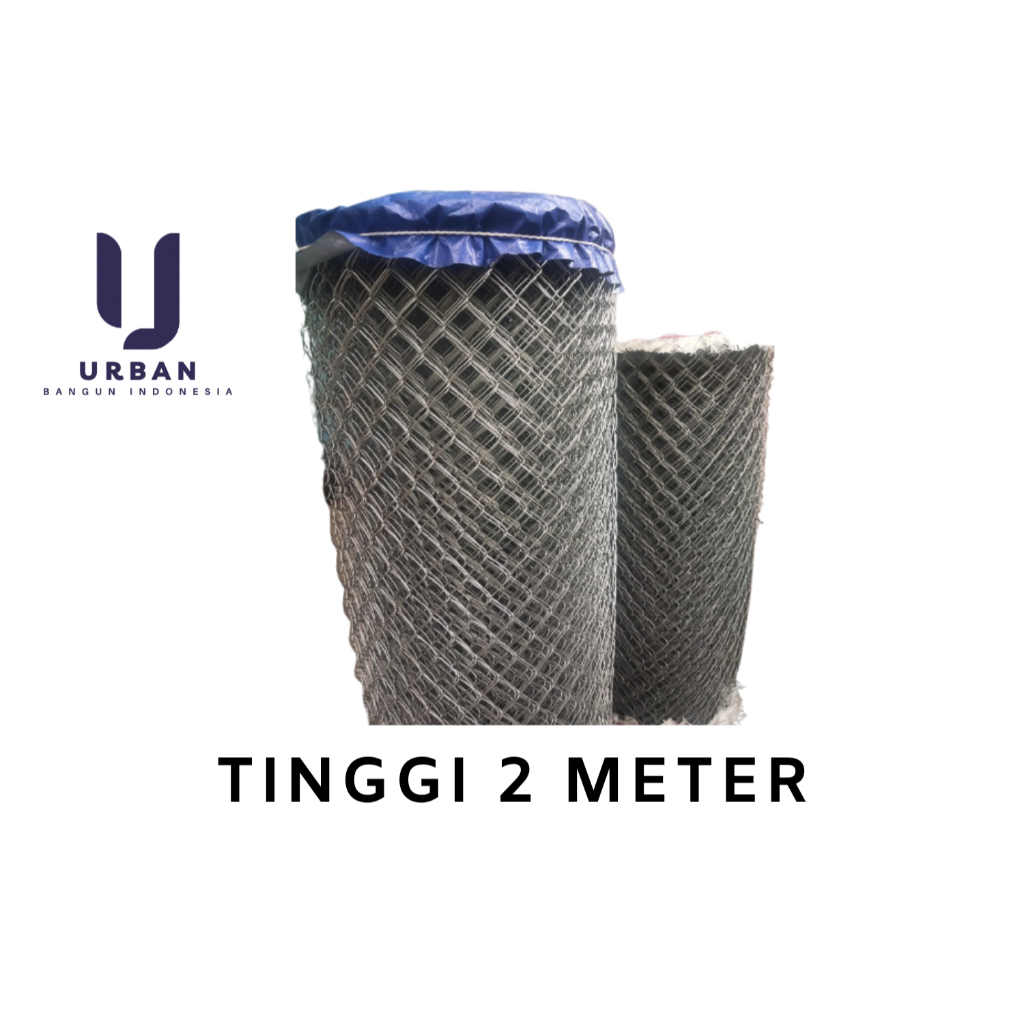Pagar Kawat Harmonika Galvanis Tinggi 2 Meter Lubang 5 CM Tebal 2 MM Panjang Permeter