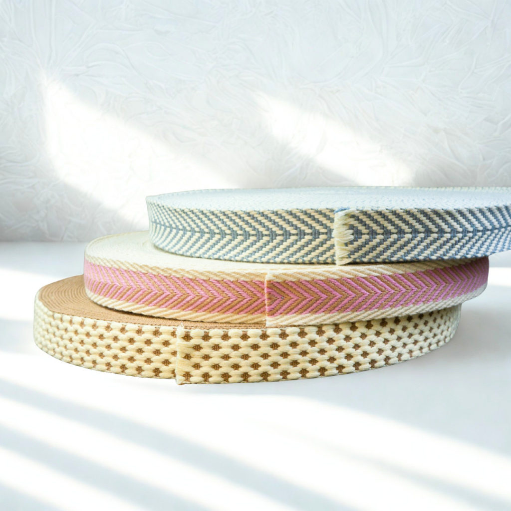 Tali Bisban Motif Polkadot / Bisban Spring Bed Tali Webbing Warna /Tali Bisban Pelipit / Tali Webbin