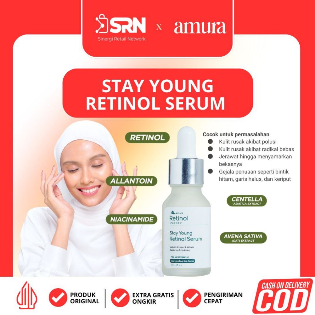 Amura Skincare Retinol Serum Pemutih Wajah Menghilangkan Flek Hitam Official