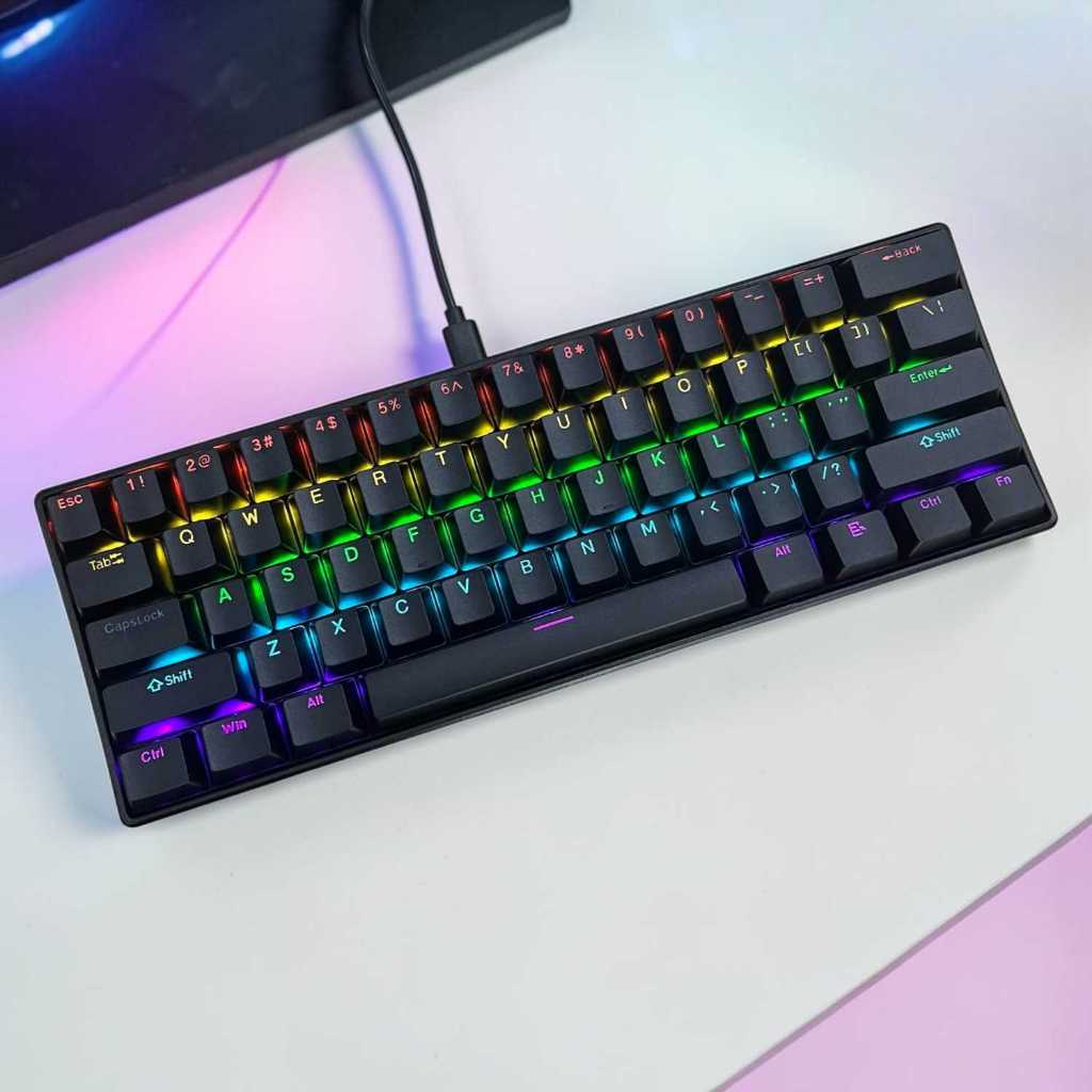 Mechanical Keyboard Gaming Wired Blue Switch 61 Keys