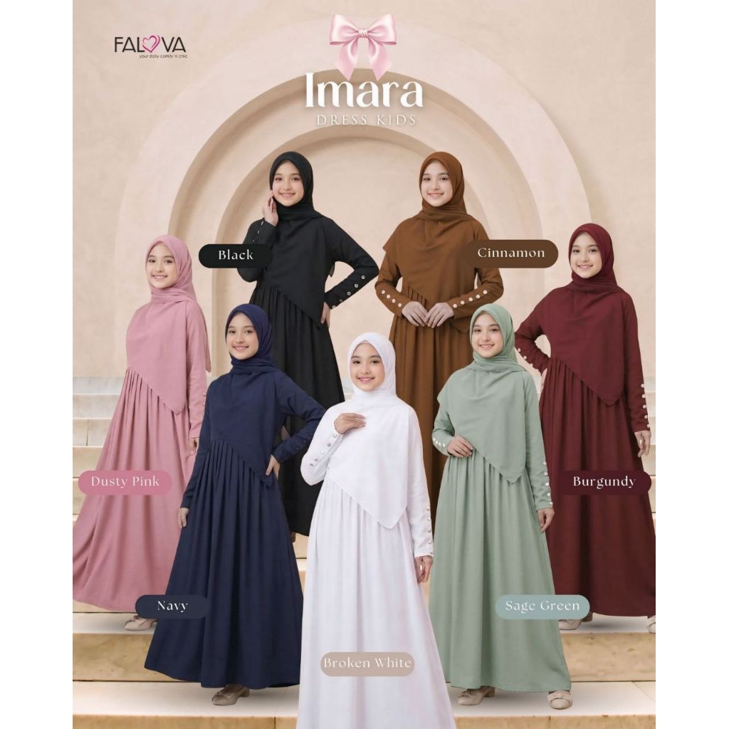 GAMIS IMARA KIDS (GAMIS SAJA) BY FALOVA // GAMIS ANAK SYARI POLOS RAYON TWILL
