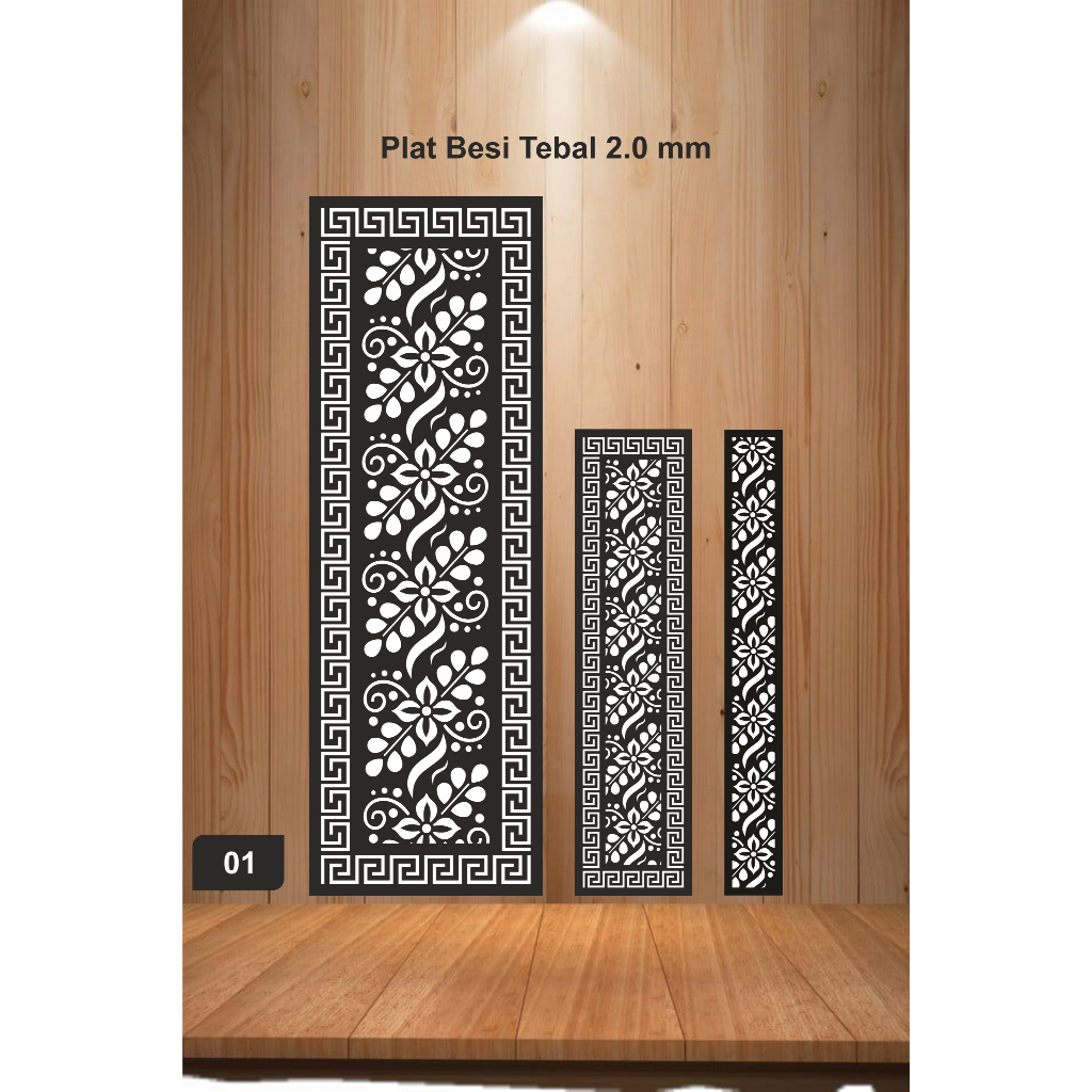 Krawangan Plat Motif, Pagar Plat Krawangan, Krawangan Ornamen, Laser Plat Pagar, Cutting CNC, Orname