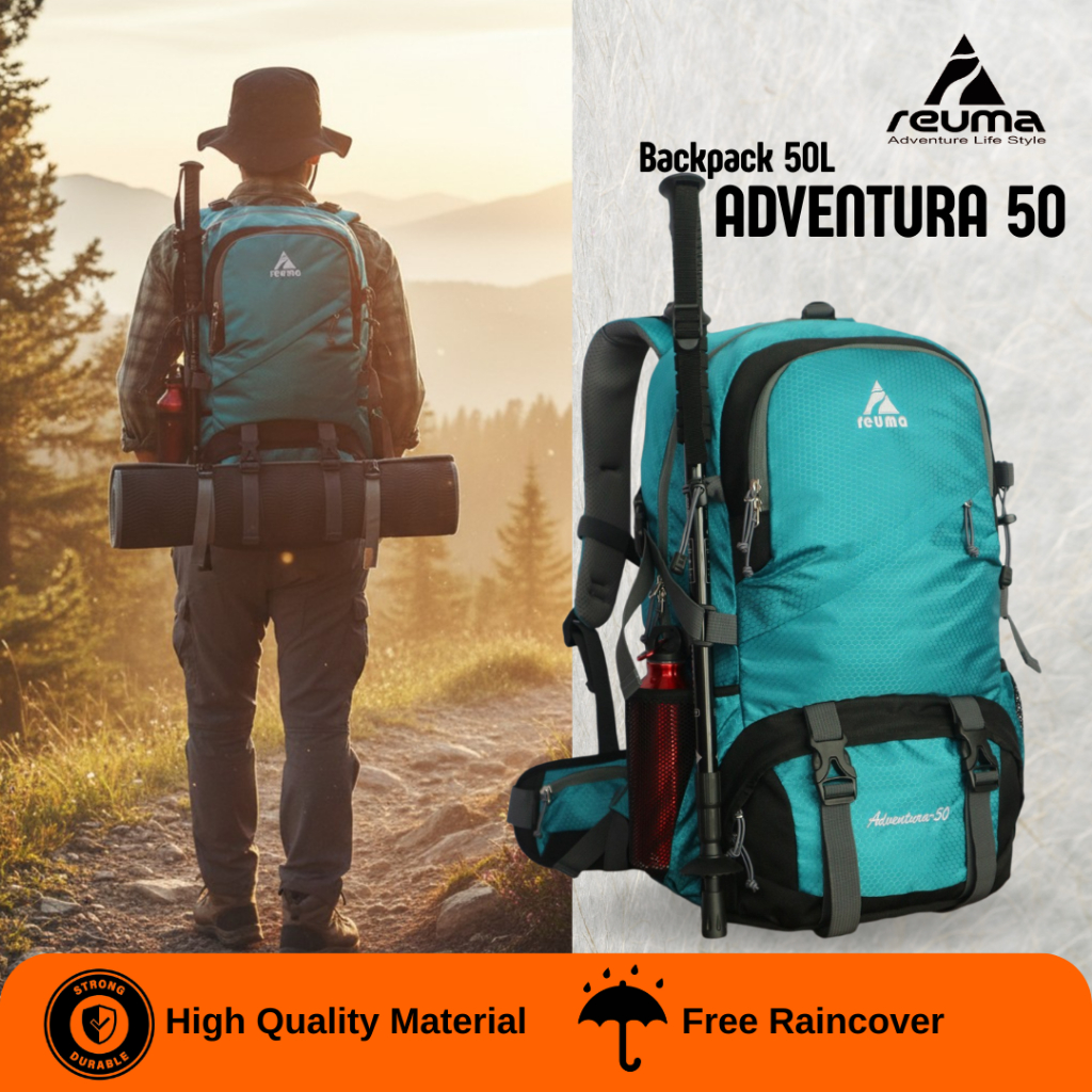 Reuma Tas Ransel Backpack 50 Liter / Tas gunung / Carrier / Tas Traveling(Adventura-50L R2049)