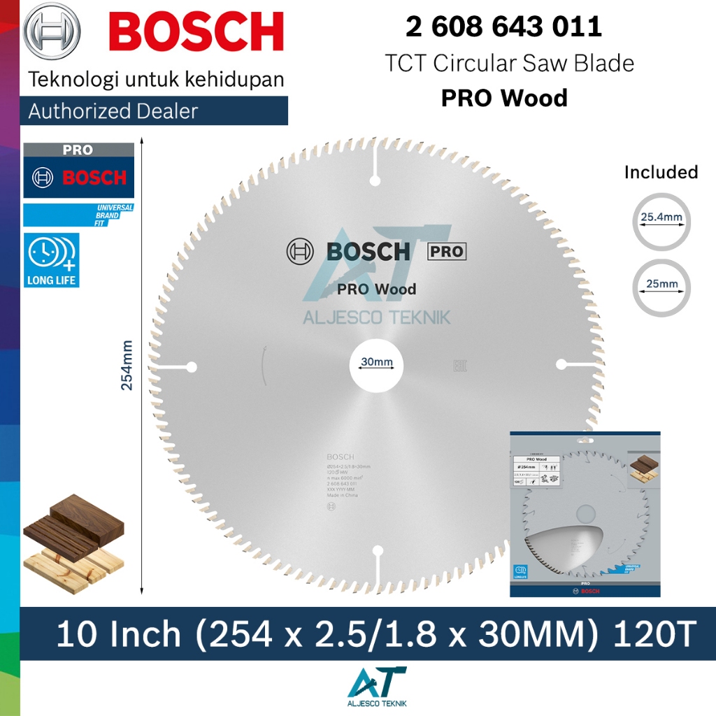 BOSCH MATA GERGAJI KAYU 10 INCH 120T CIRCULAR SAW BLADE