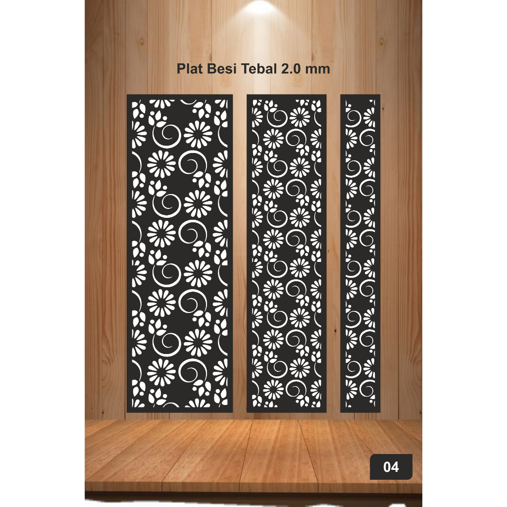 Krawangan Plat Motif, Pagar Plat Krawangan, Krawangan Ornamen, Laser Plat Pagar, Cutting CNC, Orname