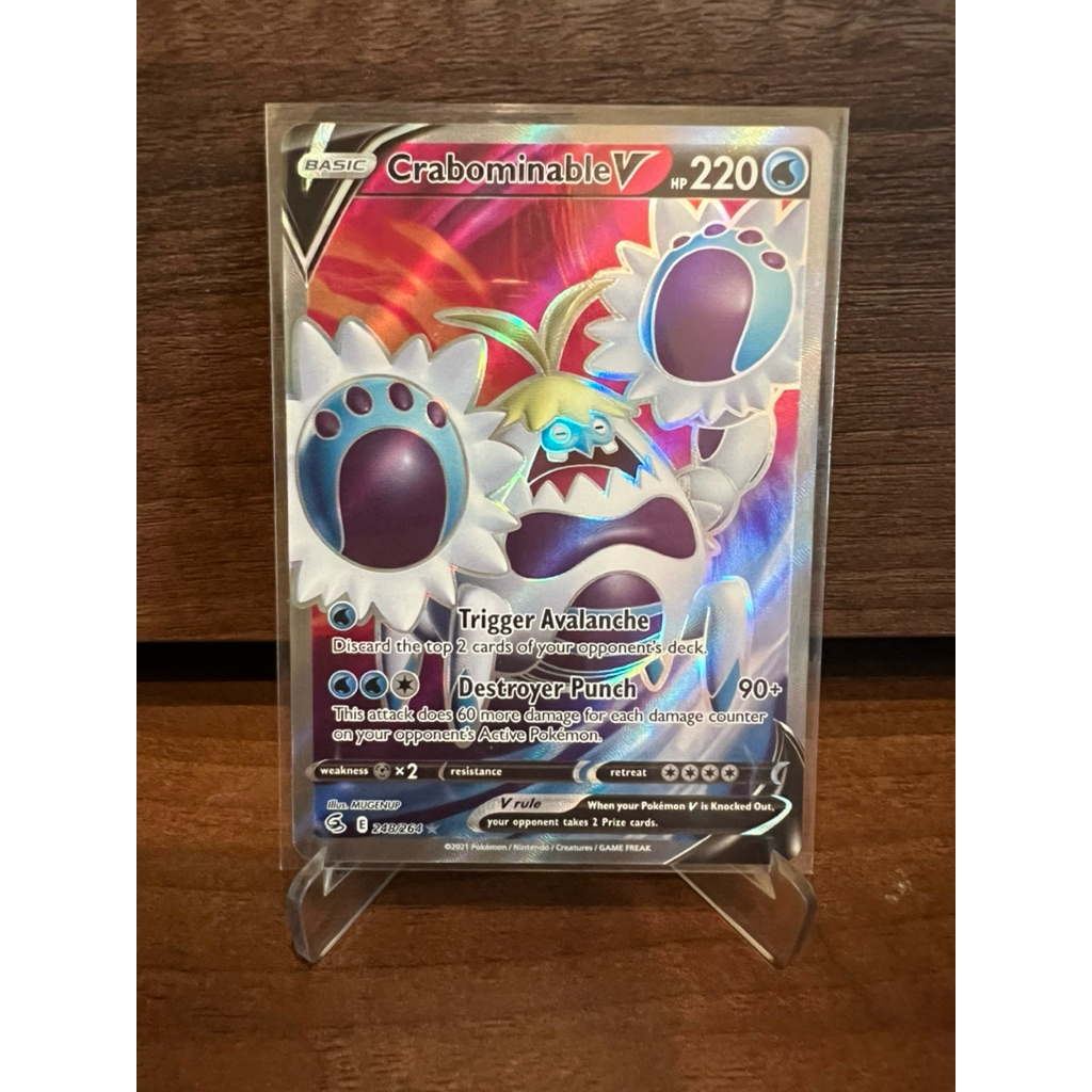 TCG English Crabominable V SR The Sword & Shield Fusion Strike EN 248/265 Kartu Pokemon TCG English 