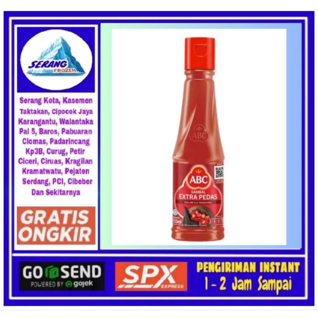 ABC Extra Pedas  Botol 135ml, Saos Abc Botol,Serang Frozen