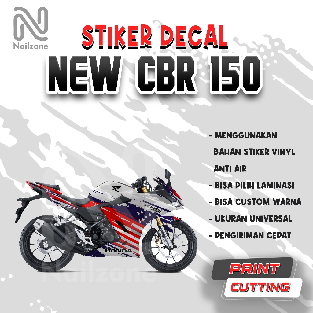 Decal Stiker New CBR 150R Motif Terbaru  - Stiker CBR 150R Fullbody Custom