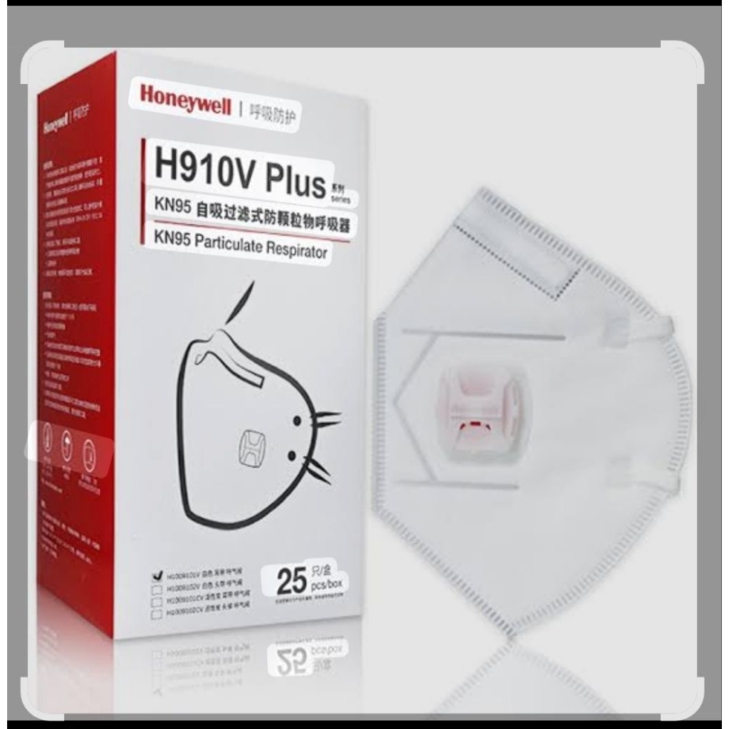 Masker Honeywell H910V Plus  KN95 pakai Ventilator isi 25 pcs dalam 1 box