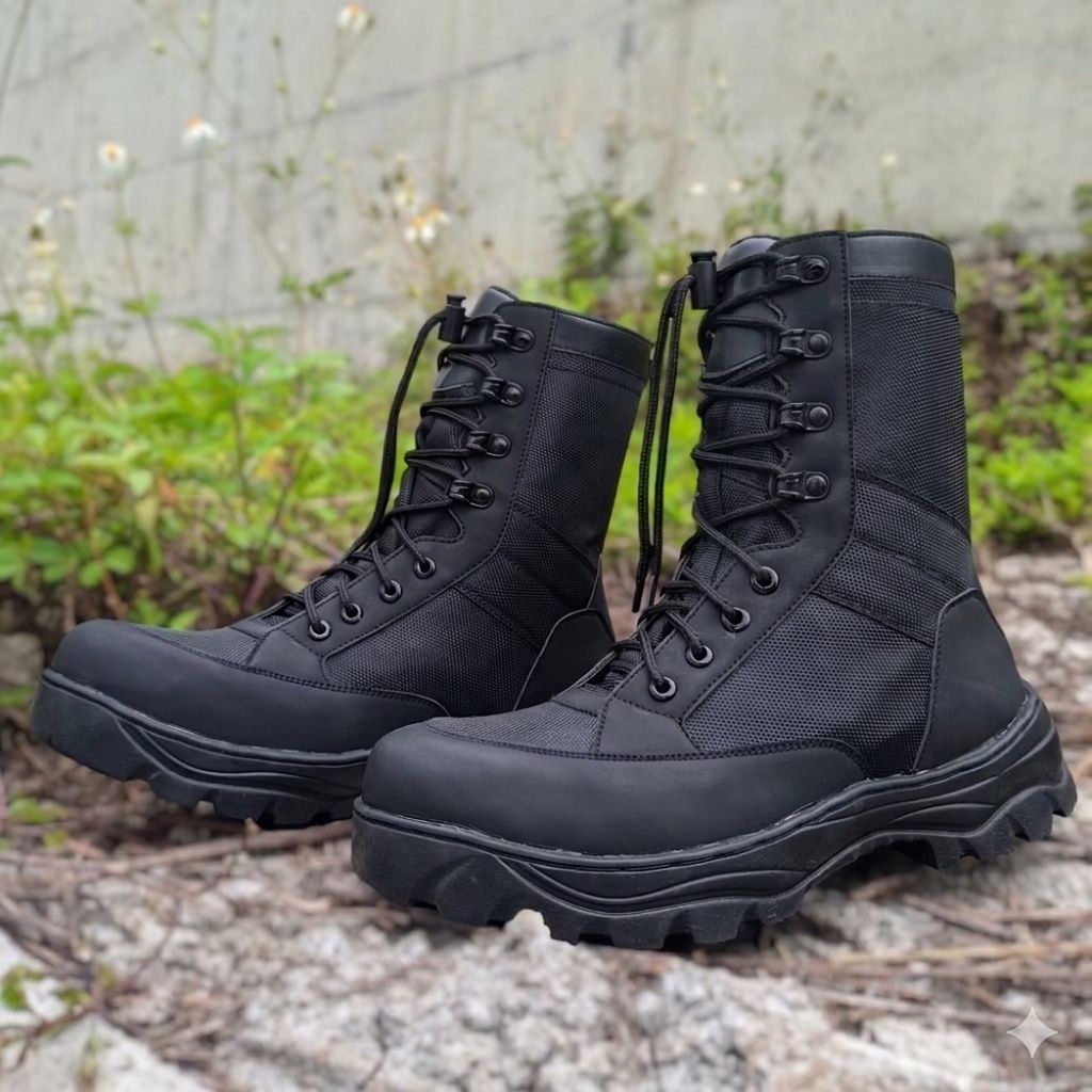 Sepatu pdl tni ad model weba jatah pembagian safety boots ujung besi terbaru original