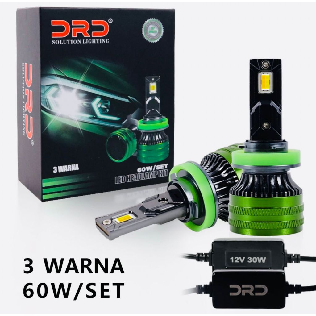 LAMPU LED DRD HEADLAMP & FOGLAMP 3 WARNA 60WATT /PASANG
