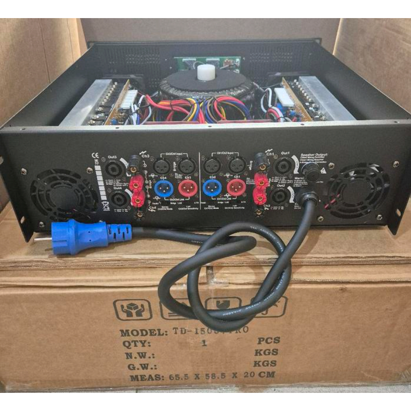 POWER AMPLIFIER SOUNDSTANDARD TD15004 4CH 4X1500 WATT SOUNDSTANDAR 3U td 15004 CLASS H LED LAYAR