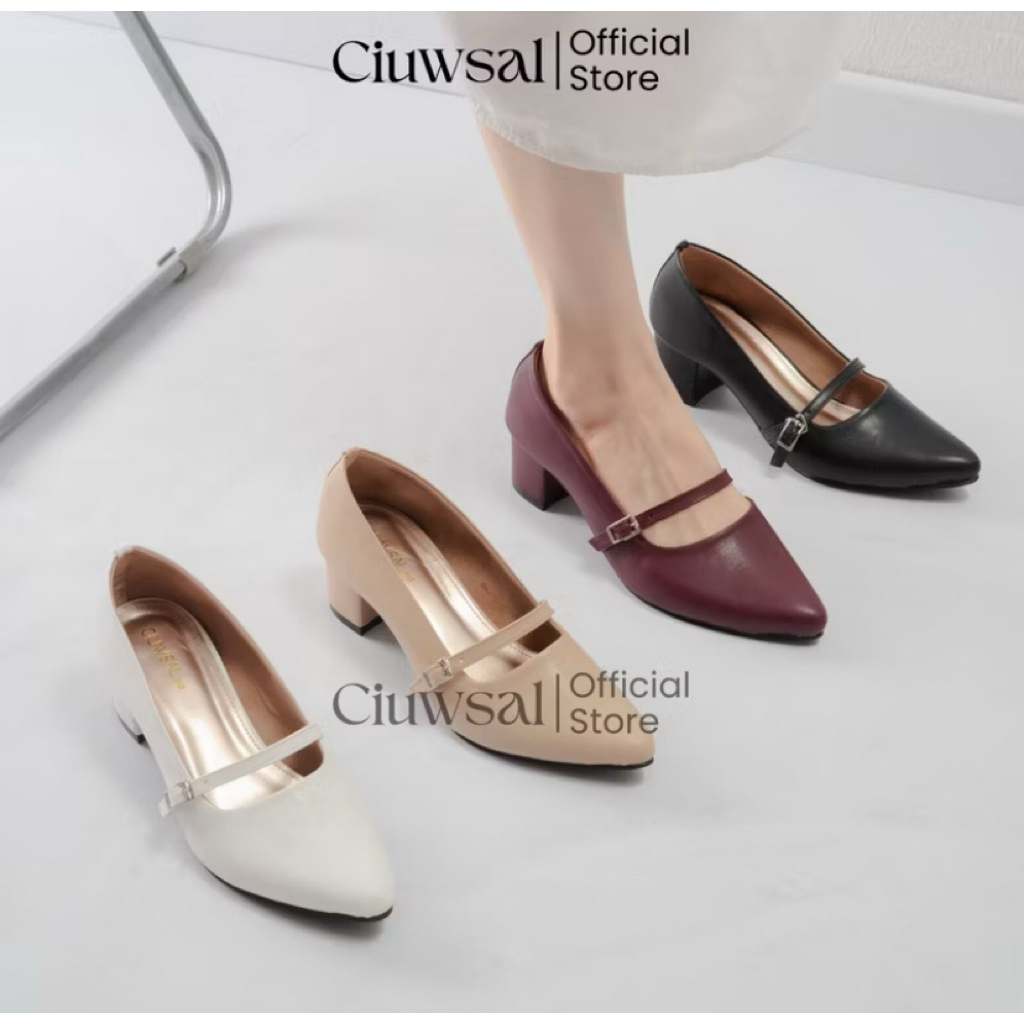 PL Sepatu pentopel wanita merk CIUWSAL hak 5cm | for kerja, sekolah, dll.