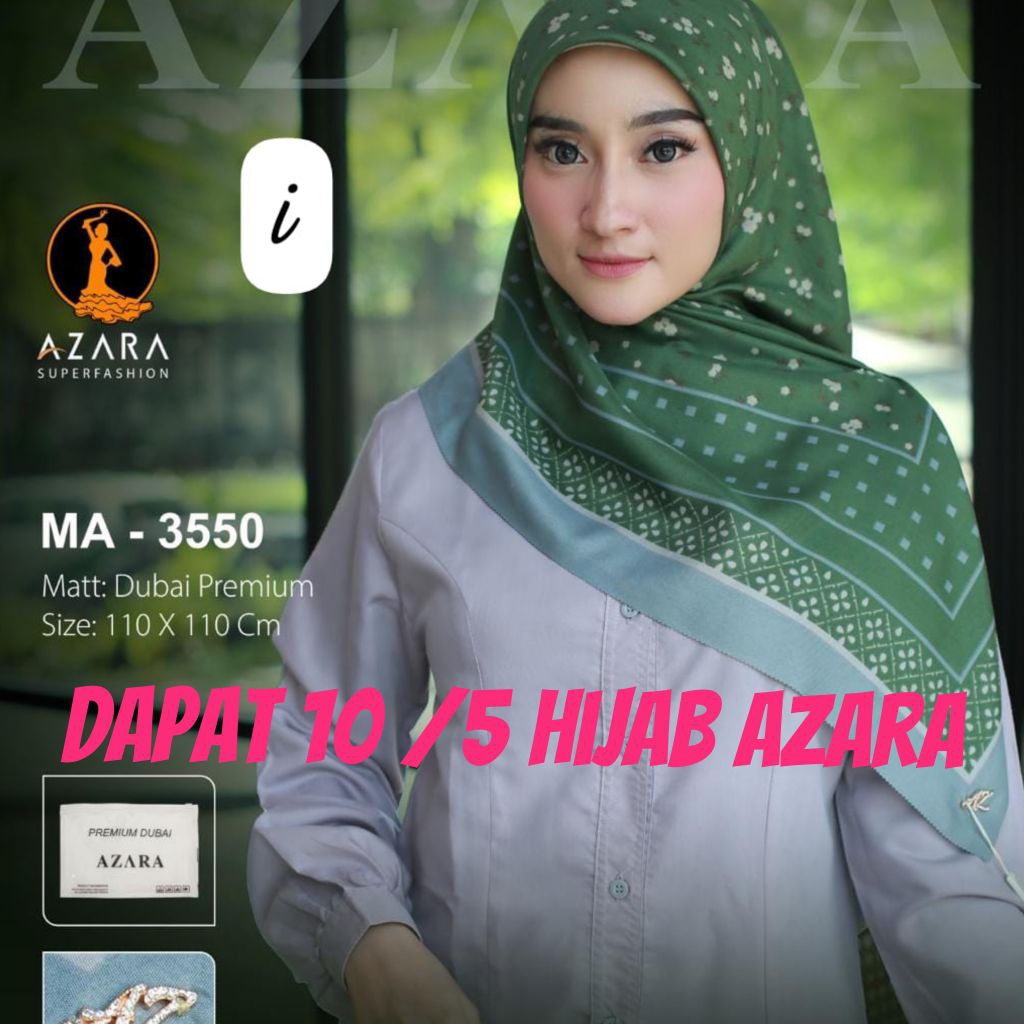 Hijab Segi Empat AZARA paket 5/10 pcs Voal Motif #grosir hijab segiempat Azara#