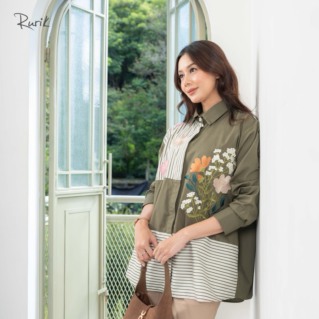RURIK OFFICIAL - LAFIYA EMBROIDERY SHIRT - ATASAN WANITA - RURIK ORI