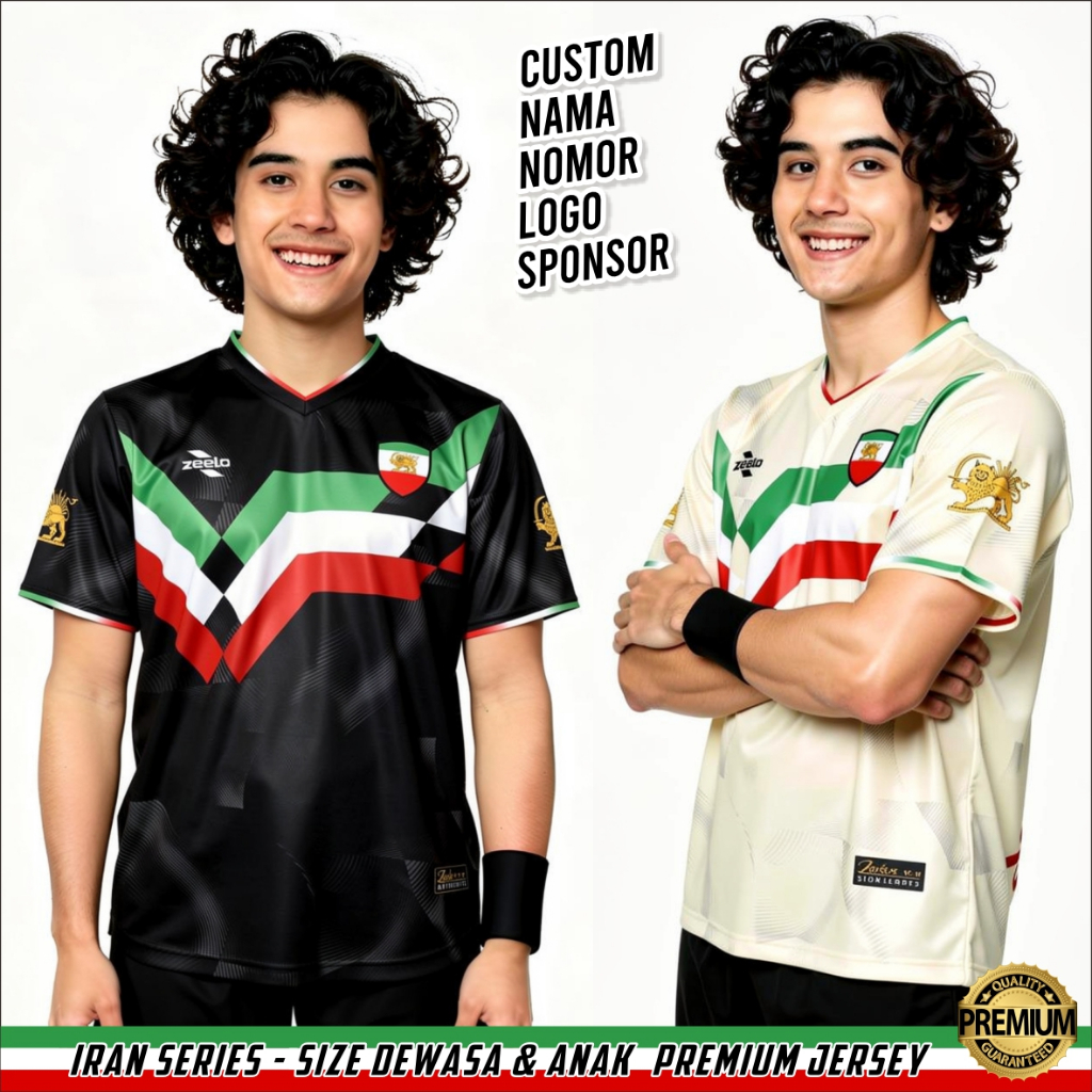 Baju Iran Jersey Iran Baju Olahraga Sepak Bola Voli Futsal Ukuran Dewasa & Anak