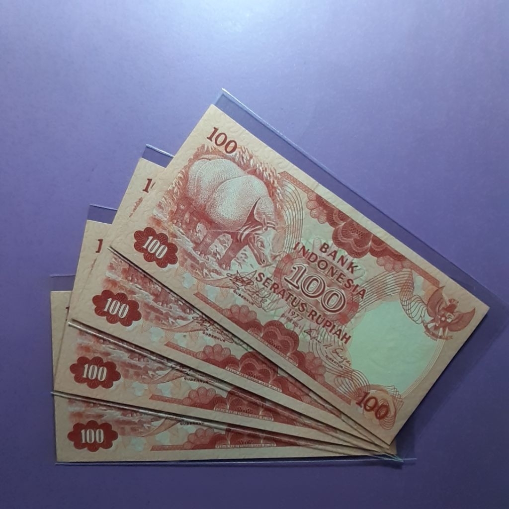 Uang 100 rupiah 1977 badak