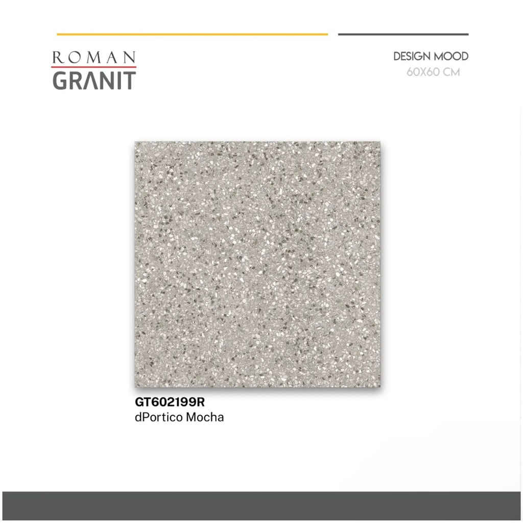 Roman granit 60x60 dPortico Mocha/Granit Terrazo 60x60/Ubin Terazzo Jadul/Ubin Teraso