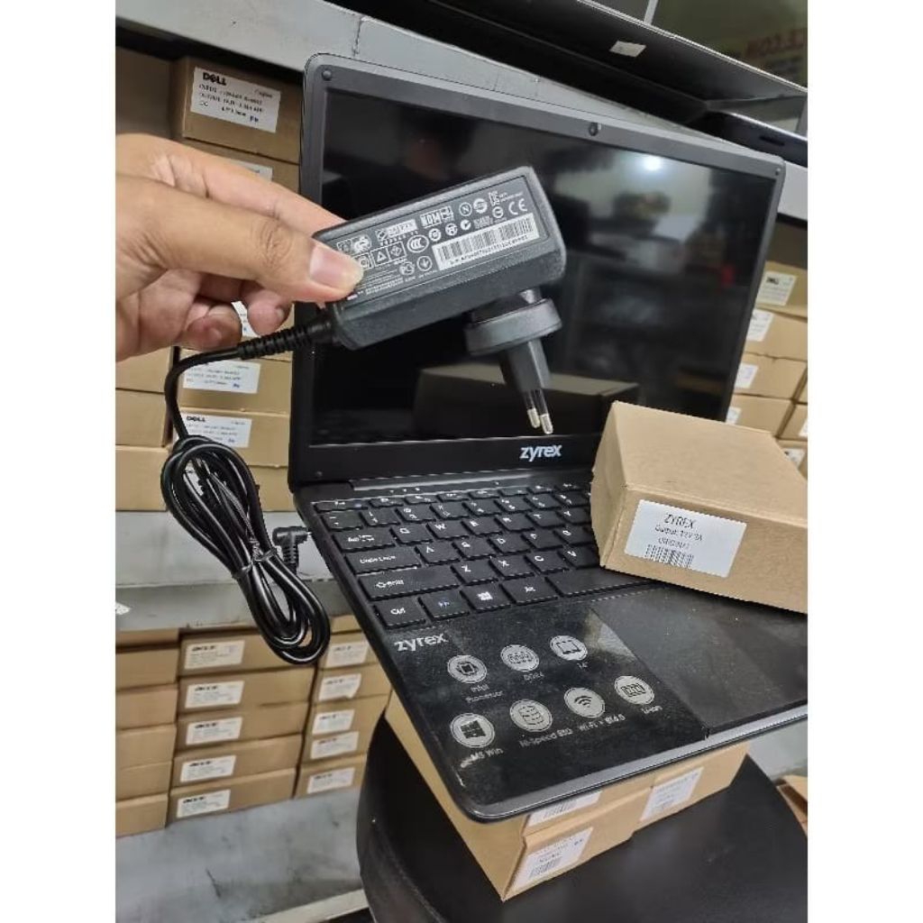 Adaptor Charger Laptop Zyrex sky 232 Original ( Normal)