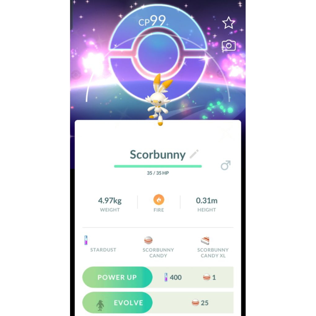 POKEMON GO - SCORBUNNY SHINY + BACKGROUND (EVENT)