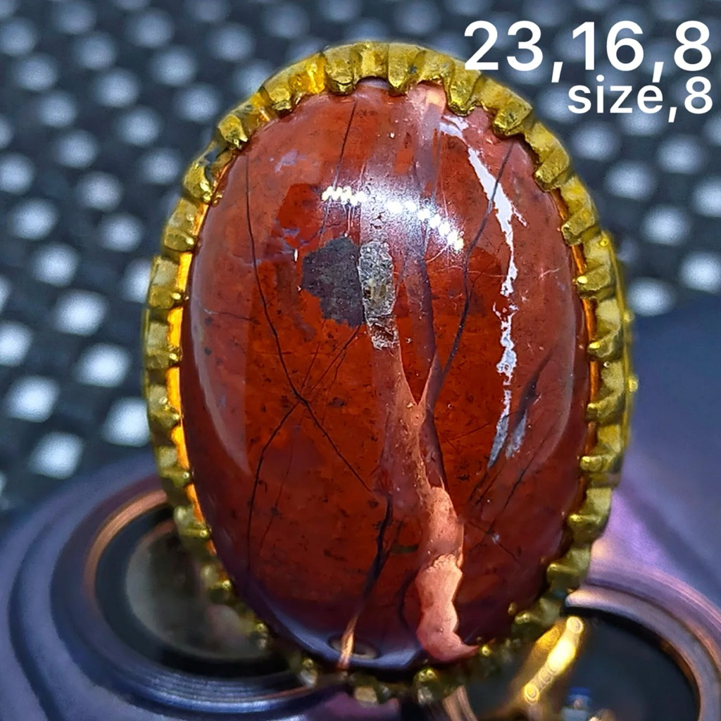 cincin batu akik asli kendit ati ayam antik top hq natural (asli alam)