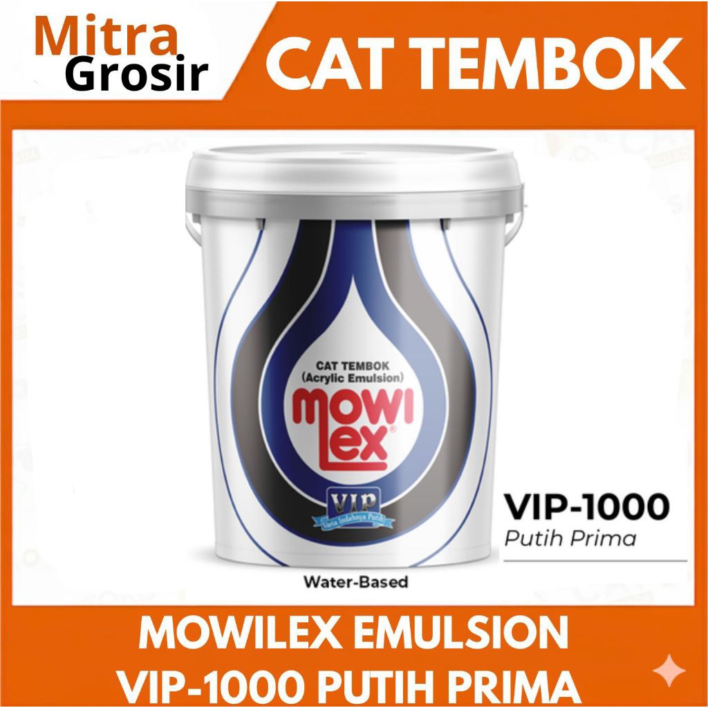 MOWILEX EMULSION VIP E1000 PUTIH PRIMA | MOWILEX VIP E1000 | CAT TEMBOK INTERIOR