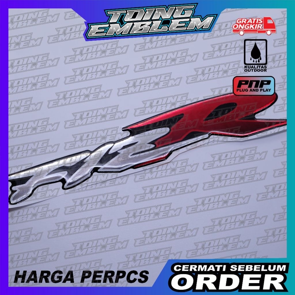 Emblem yamaha f1zr / emblem timbul yamaha f1zr /emblem Silver merah f1zr / emblem yamaha fizr/ stike