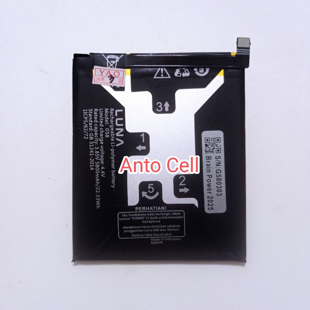 Baterai Luna G58 Luna G 58 Luna EXtrem Ultima battery batre batrai batrei hp