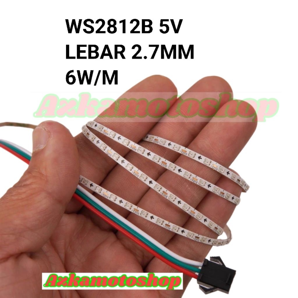 LED WS2812B 5V LEBAR 2.7MM LAMPU  LED STRIP RGB SLIM WS2812B 2.7MM