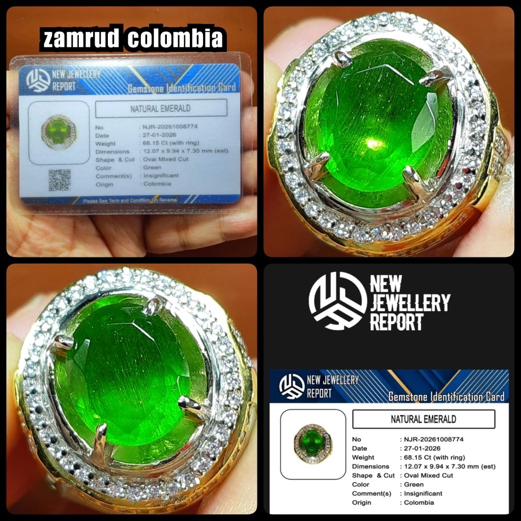 original 100% permata jamrud colombia super ijo botol