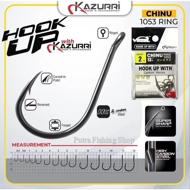 Mata Kail Pancing Karbon Chinu Ring 1053 Vezel Kazurri | carbon fishing hook kazuri super tajam dan 