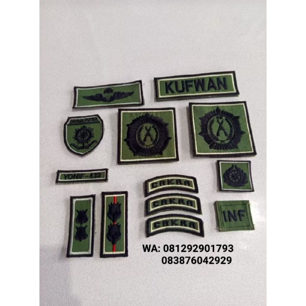 Atribut Bordir PDL KOSTRAD New Model Pengeras Harga Satuan