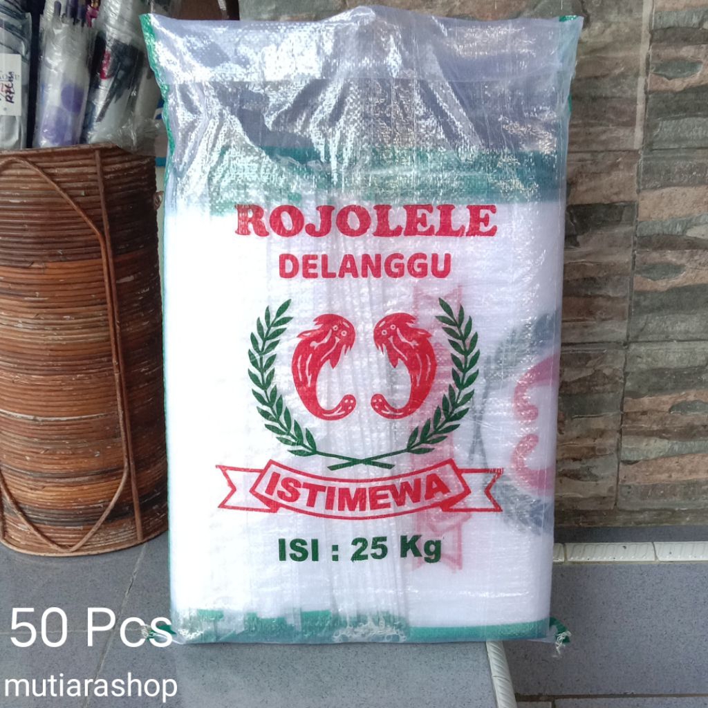 Karung Beras Rojolele Delanggu 25 kg - isi 50 Pcs | karung Transparan Karung Printing