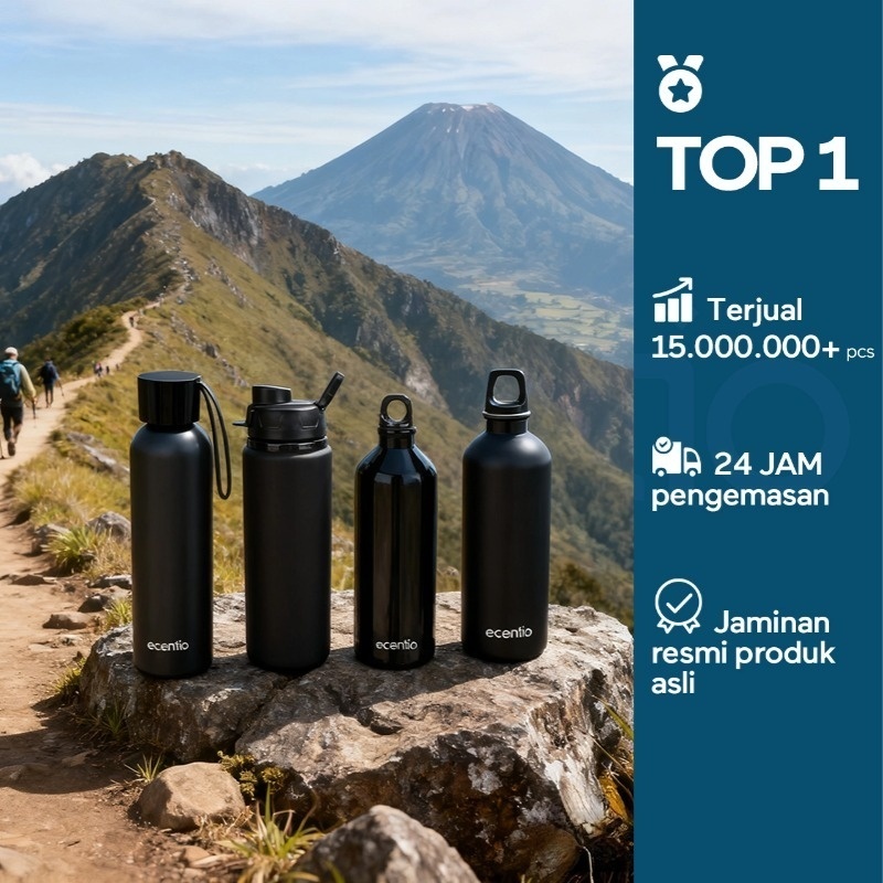 ecentio botol 750ml-1000ml aesthetic Sports outdoor botol minum anak laki laki Tahan bocor /Botol ai