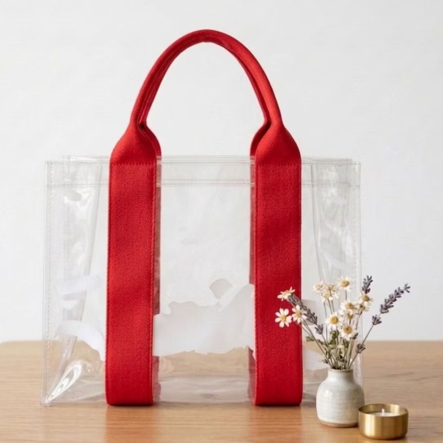 TAS SOVENIR MIKA PVC 0.25 TEBAL TRANSPARAN TOTE BAG HAND BAG WANITA TAS SOUVENIR PERNIKAHAN GOODING 