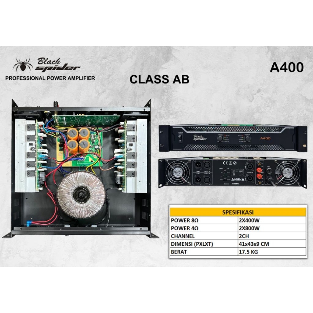POWER BLACK SPIDER CLASS AB A400/Power Black Spider Class Ab a400/ power black spider class ab a400