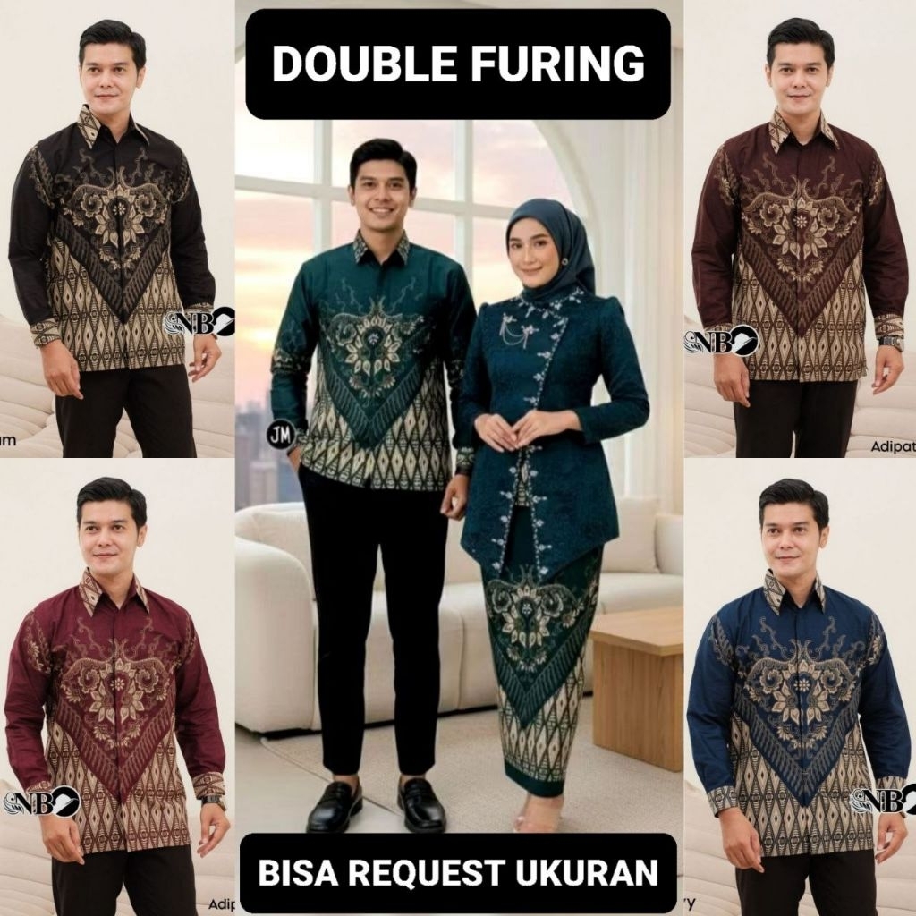 KEMEJA MOTIF ADIPATI & ROK LAPIS FURING / BAJU SERAGAM BATIK COUPLE PASANGAN SARIMBIT KELUARGA CUSTO