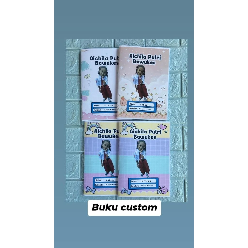 BUKU TULIS CUSTOM,NAMA,FOTO,NAMA SEKOLAH