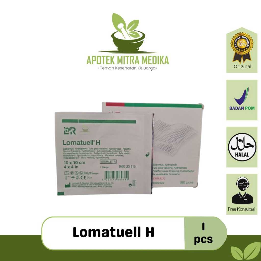 Lomatuell Kasa Steril 10x10cm - Antibiotik, Tidak Menempel, Luka Ringan