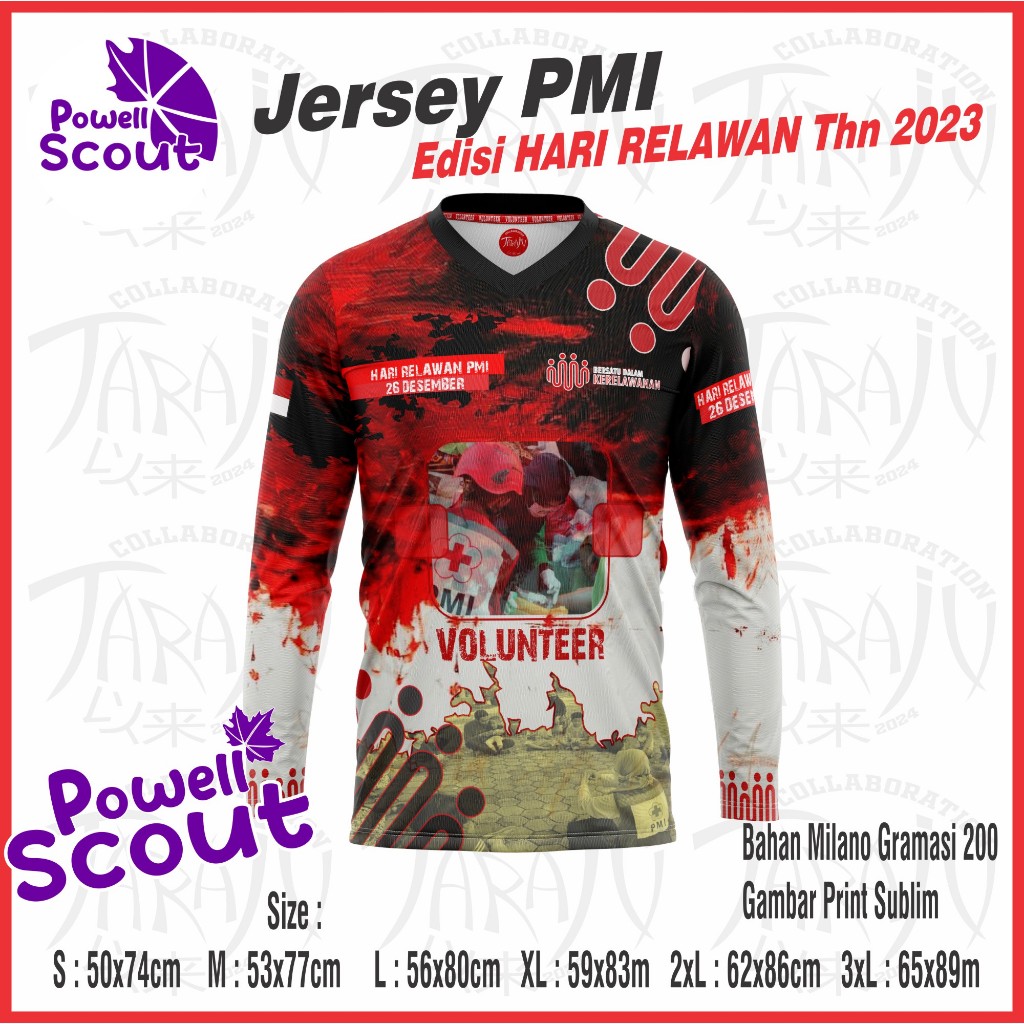 BAJU PMI / BAJU PMR /Jersey PMI / JERSEY PMR / JERSEY PMI Edisi HARI RELAWAN 2023